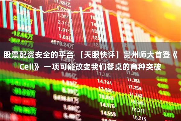 股票配资安全的平台 【天眼快评】贵州师大首登《Cell》 一项可能改变我们餐桌的育种突破