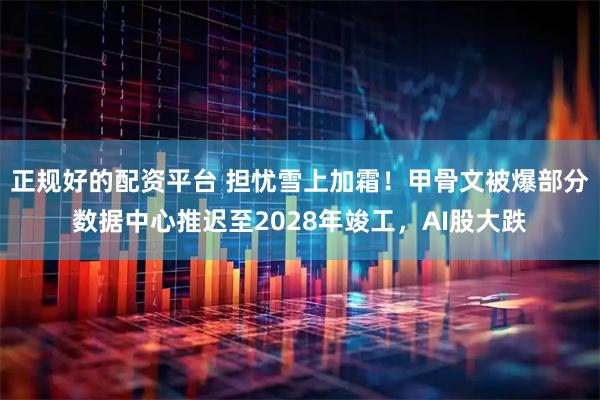 正规好的配资平台 担忧雪上加霜！甲骨文被爆部分数据中心推迟至2028年竣工，AI股大跌